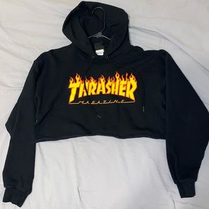 Thrasher Cropped Hoodie